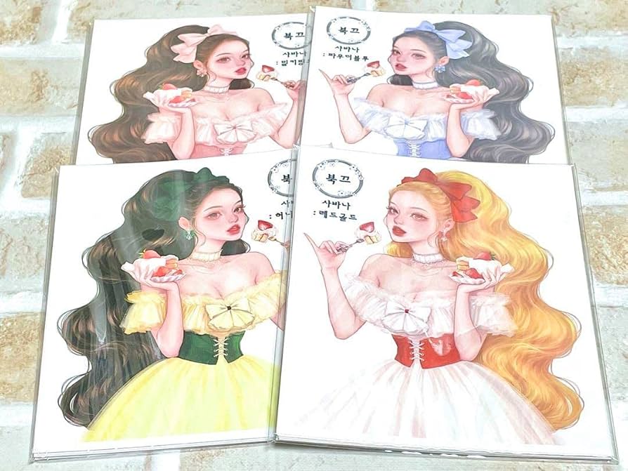 Amazon.co.jp: 女の子ステッカー 4枚セット プクさん 韓国作家